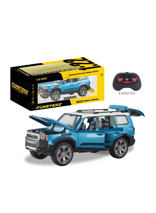 Funsterz 1:22 RC Toyota Prado – Spray Mist Alloy Body Remote Control Car with LED Lights, Rechargeable Battery, Full-Function Driving – Realistic Die-Cast Off-Road Model - Image 1