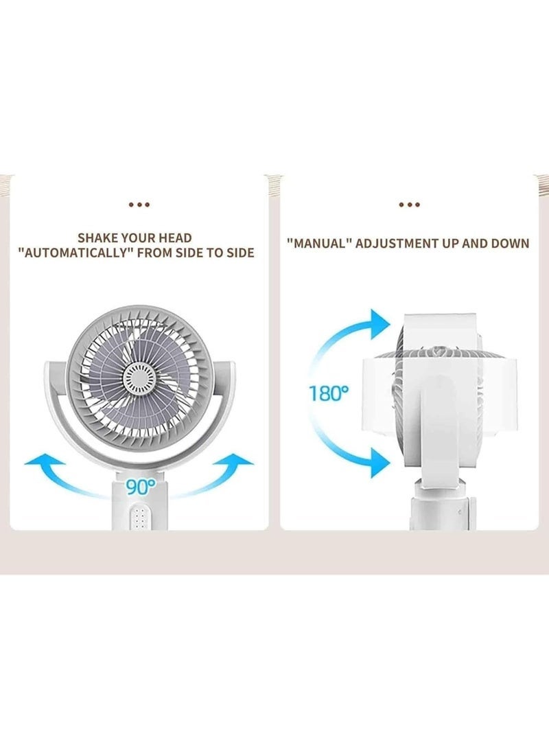 دينكس مروحة أرضية DENX لتوزيع الهواء DX2607 - مروحة 3 في 1 للاستخدام على المكتب أو كقاعدة أو على الأرض، مع ارتفاع قابل للتعديل من 38 إلى 82 سم، تشغيل هادئ بخمس سرعات، دوران بزاوية 90 درجة، قابلة لإعادة الشحن عبر منفذ USB-C، مزودة بجهاز تحكم عن بعد، محمولة للاستخدام في المنزل والمكتب. - Image 4