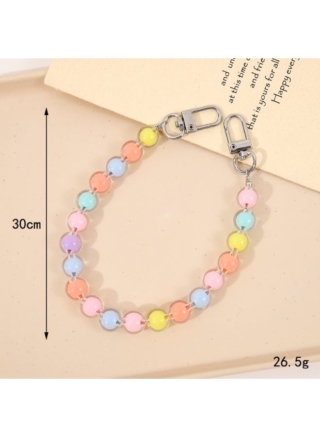 NIBEMINENT Beaded Phone Lanyard, Anti Lost Removable Wrist Strap,K3694 Little Fragrant Wind Beads Bracelet Pendant, Phone Keychain Lanyard