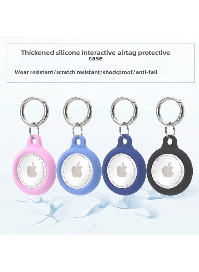 Generic - Thickened Silicone Protective Case For Apple AirTag Pet Locator Anti-Fall Shockproof Soft Shell In 8 Colors Durable Protection-Color:fluorescent Powder-Applicable Model:AirTag - Image 1