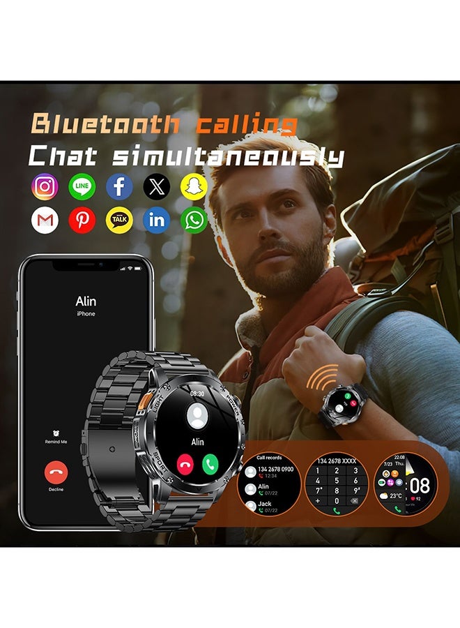 RollsTimi  Smart Watches for Men with Bluetooth Call, 1.7" HD Waterproof Smartwatch with Flashlight, 100+ Sport Modes, 1000mAh Sleep Monitor Fitness Tracker for Android iOS - Image 3