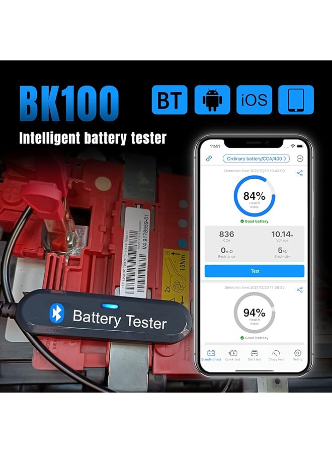 Excefore Lcd Circuit Tester, Car Battery Tester, 6V 12V Car Bt Battery Tester, Car Truck Vehicle Circuits Low Voltage Tester Probe, Battery Load Tester Internal Resistance Tester For Car Motorcycle Steamship - Image 2