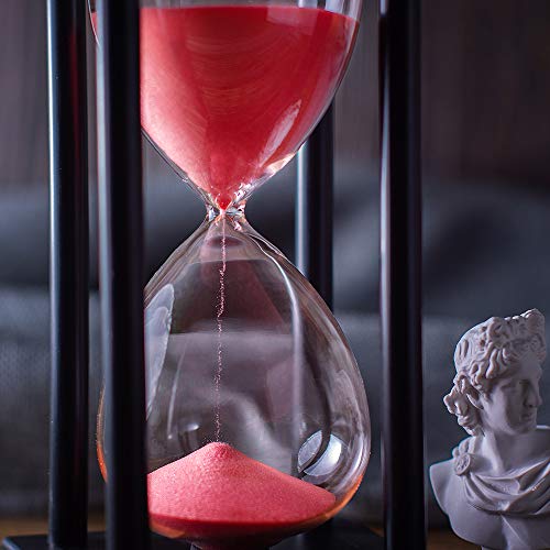 BELLAWARE Hourglass Timer with Red Sand, 60 Minute Wooden Frame Sand Timer, Creative Handcraft Decoration - Image 4