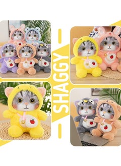 KASTWAVE Cat Frog Plush Stuffed Animal Cat Plushies with Frog Outfit, Gifts for Kids Yellow（9.8 inches）  - Image 4