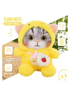 KASTWAVE Cat Frog Plush Stuffed Animal Cat Plushies with Frog Outfit, Gifts for Kids Yellow（9.8 inches）  - Image 3