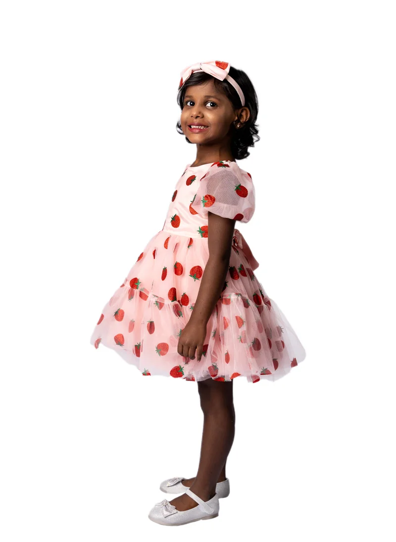 D'Daniela STARWBERRY PRINTED DRESS PINK