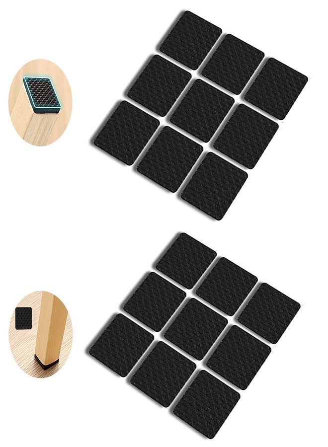 ULTRINA 32 Pcs Self Adhesive Black Square Furniture Pads Kit |Non Slip Anti Skid Floor Protector Furniture Pads Sofa Bed, Dining Table,Dining Chairs Balance Pad Noise Insulation Pad (32, Square) - Image 1
