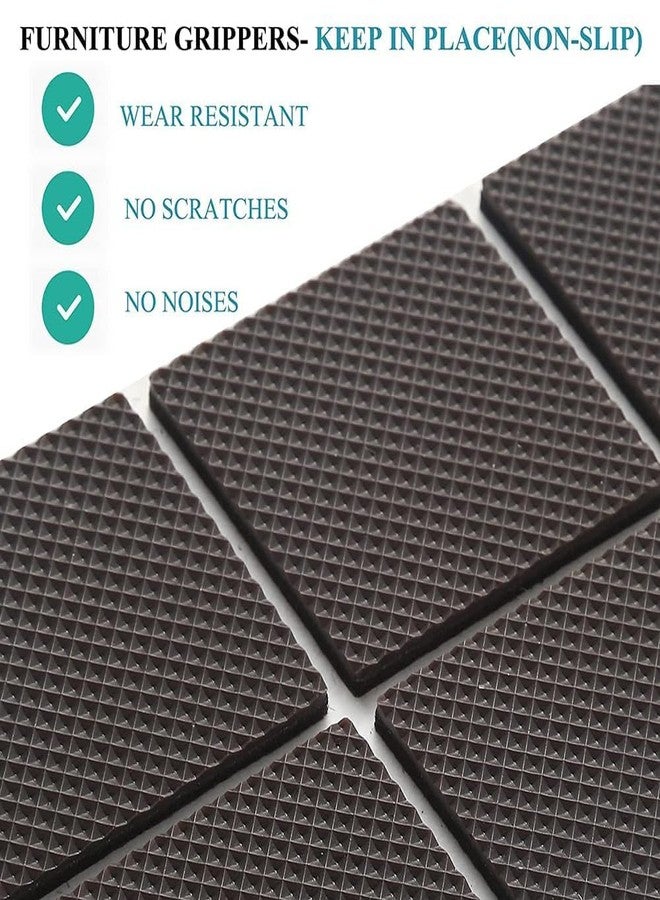 ULTRINA 32 Pcs Self Adhesive Black Square Furniture Pads Kit |Non Slip Anti Skid Floor Protector Furniture Pads Sofa Bed, Dining Table,Dining Chairs Balance Pad Noise Insulation Pad (32, Square) - Image 3