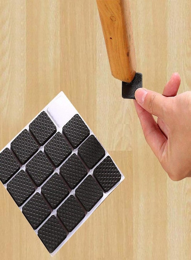 ULTRINA 32 Pcs Self Adhesive Black Square Furniture Pads Kit |Non Slip Anti Skid Floor Protector Furniture Pads Sofa Bed, Dining Table,Dining Chairs Balance Pad Noise Insulation Pad (32, Square) - Image 2