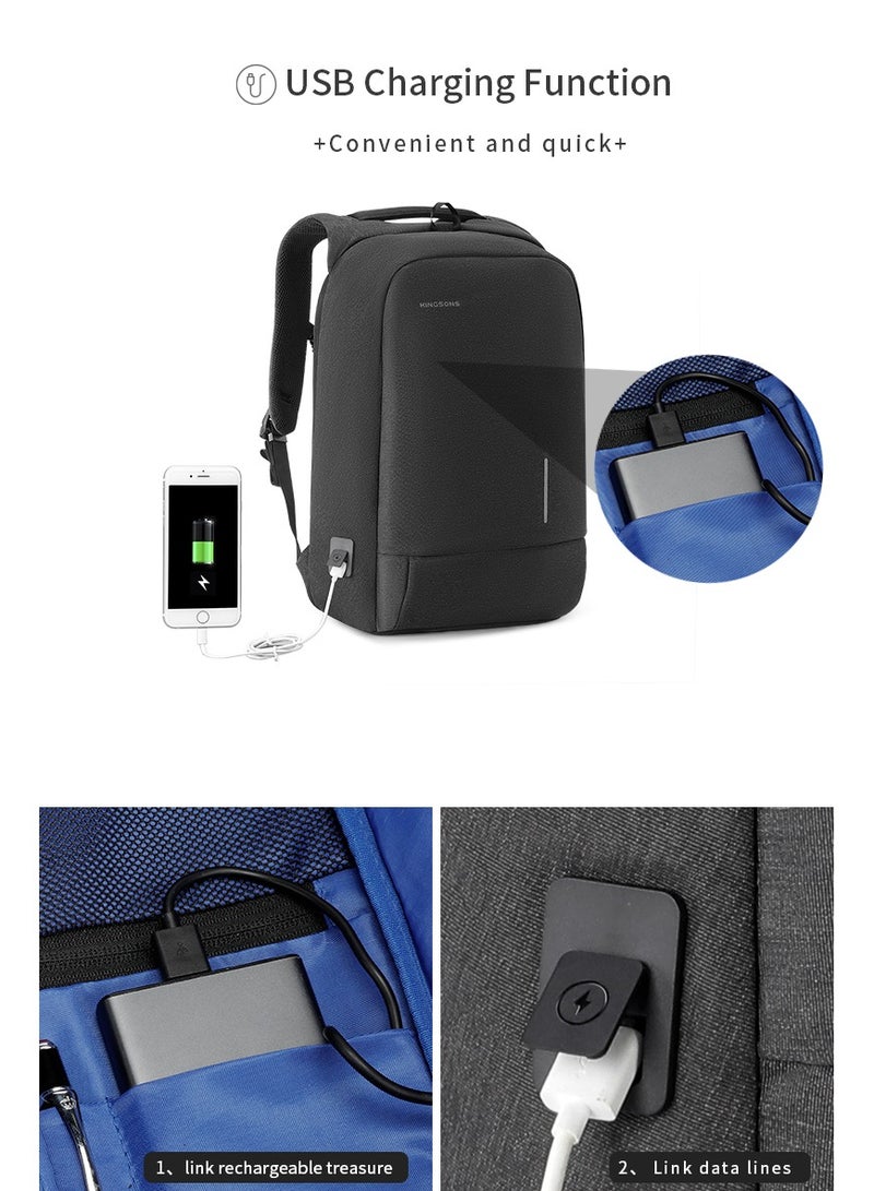 كينغسونز حقيبة ظهر KINGSONS KS-3149 للاب توب للطلاب الجامعيين مضادة للسرقة ومنفذ USB مقاس 15.6 بوصة - Image 2
