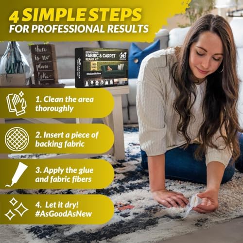 COCONIX Fabric & Carpet Repair Kit | Fix Tears, Holes, and Burns on Fabric and Carpet Upholstery, Rugs, and Clothing | Easy Application with Customizable Colors - Image 4