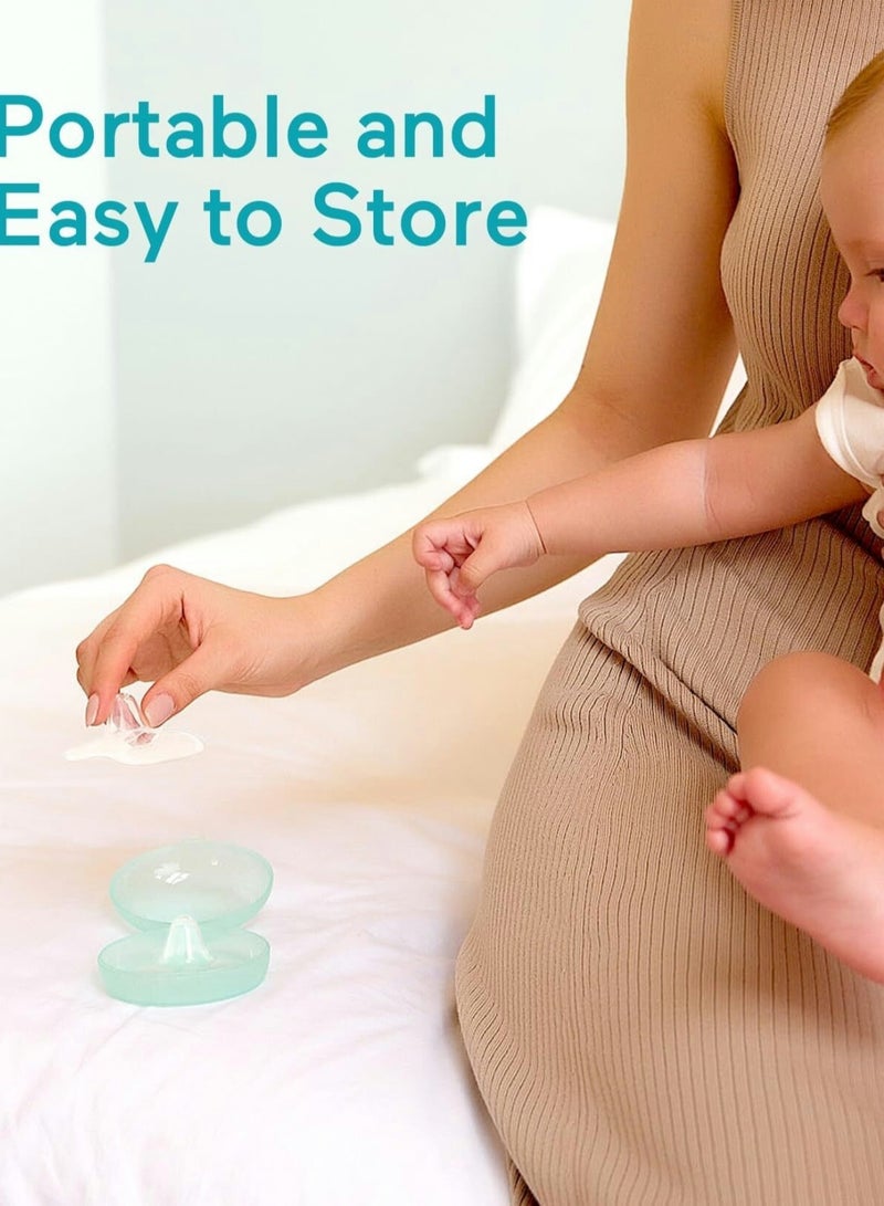 Paruu Contact Nipple Shields, Butterfly Breastfeeding Nipple Shields for Protecting Sore, Flat or Inverted Nipples, 100% Food-Grade Silicone, Made Without BPA/BPS, Include Carry Case - Image 3