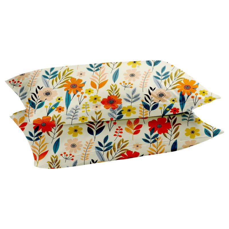 BSB مجموعة كينغستون من BSB HOME - ملاءات سرير قطنية بحجم كينغ الترا مع 2 غطاء وسادة بحجم كينغ | ملاءات ناعمة فاخرة، قابلة للتنفس، مقاومة للانكماش، مجموعة 3 قطع | 108X108 بوصة - أبيض متعدد الألوان - Image 5