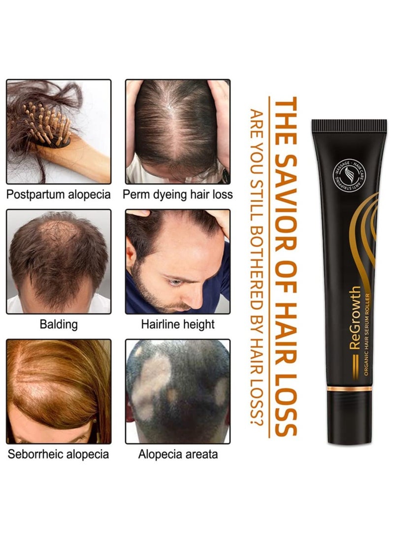 DubaiGallery Organic Hair Regrowth Serum with Roller Ball Massage - Hair Growth Oil for Stronger, Thicker Hair, Receding Hairline & Pattern Baldness Treatment - Image 3
