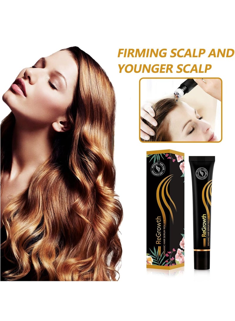 DubaiGallery Organic Hair Regrowth Serum with Roller Ball Massage - Hair Growth Oil for Stronger, Thicker Hair, Receding Hairline & Pattern Baldness Treatment - Image 4