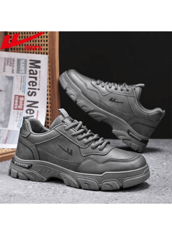 Warrior Thick-soled Work Shoes Men Winter New Wear-resistant Non-slip Outdoor Shock Absorption Commuter Shoes Gray Size 44