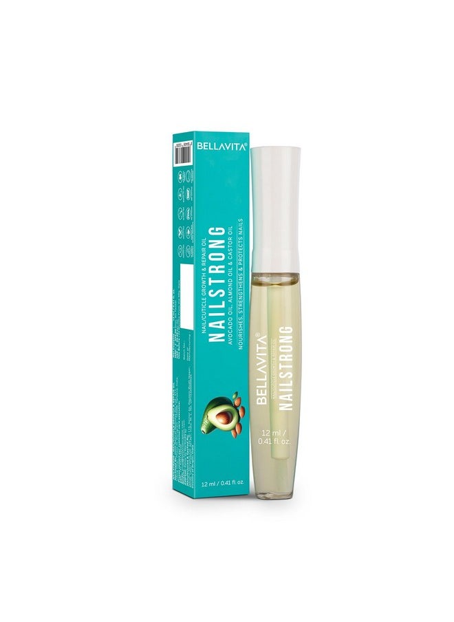Bella Vita Organic - Bella Vita Organic Nail Strong Oil For Cuticle Care, Nail Growth & Strength With Goodness Of Almond Oil - Soft, Smooth, & Strong Lustrous Nails, 12 Ml - Image 1