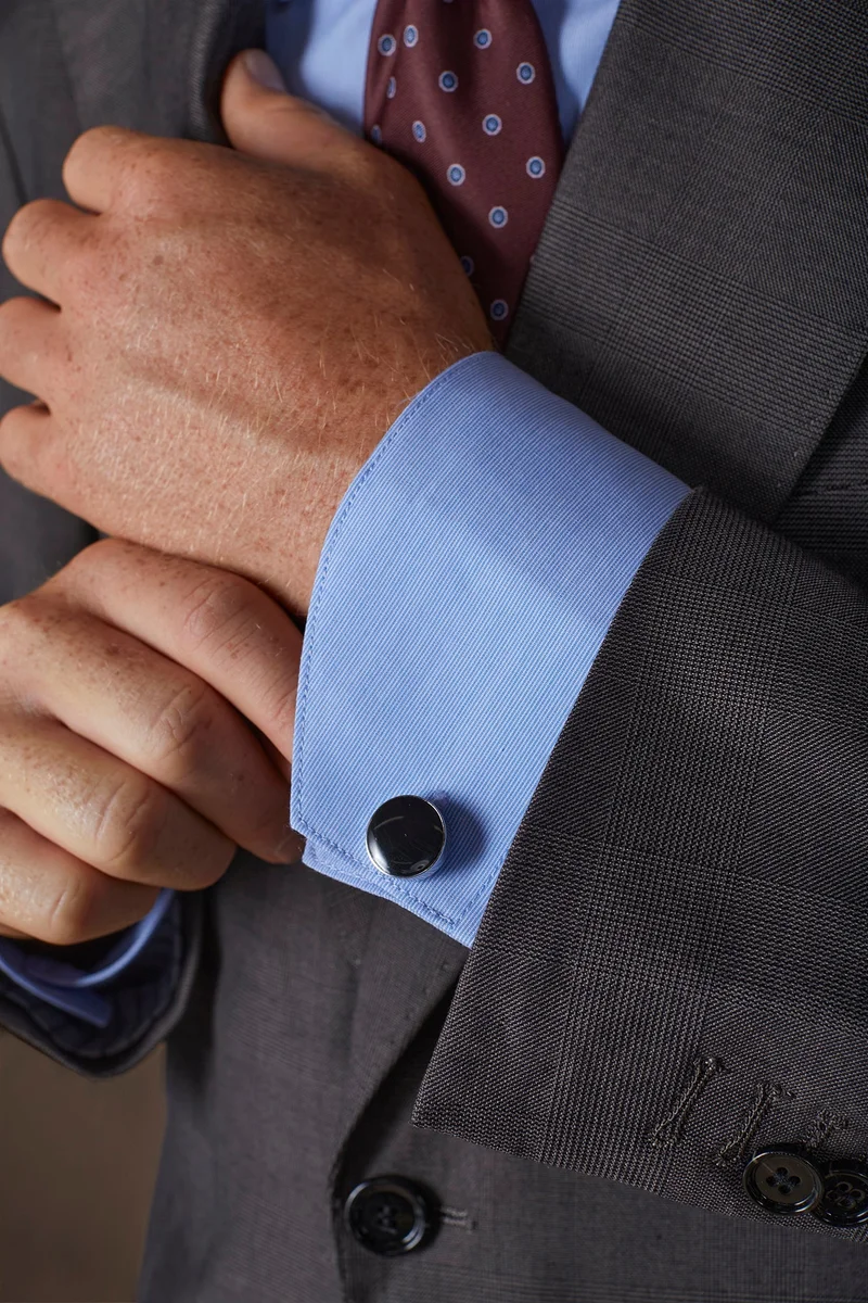 Doppelganger Wrist cufflinks with black plate - Black