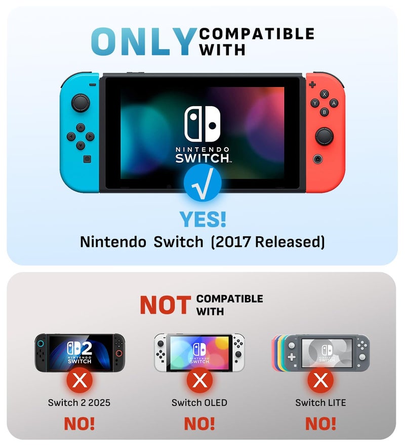 Mumba Dockable Case for Nintendo Switch (2017 Release), [Blade Series] TPU Grip Protective Cover Case Compatible with Nintendo Switch Console and Joy-Con Controller (Red) - Image 2