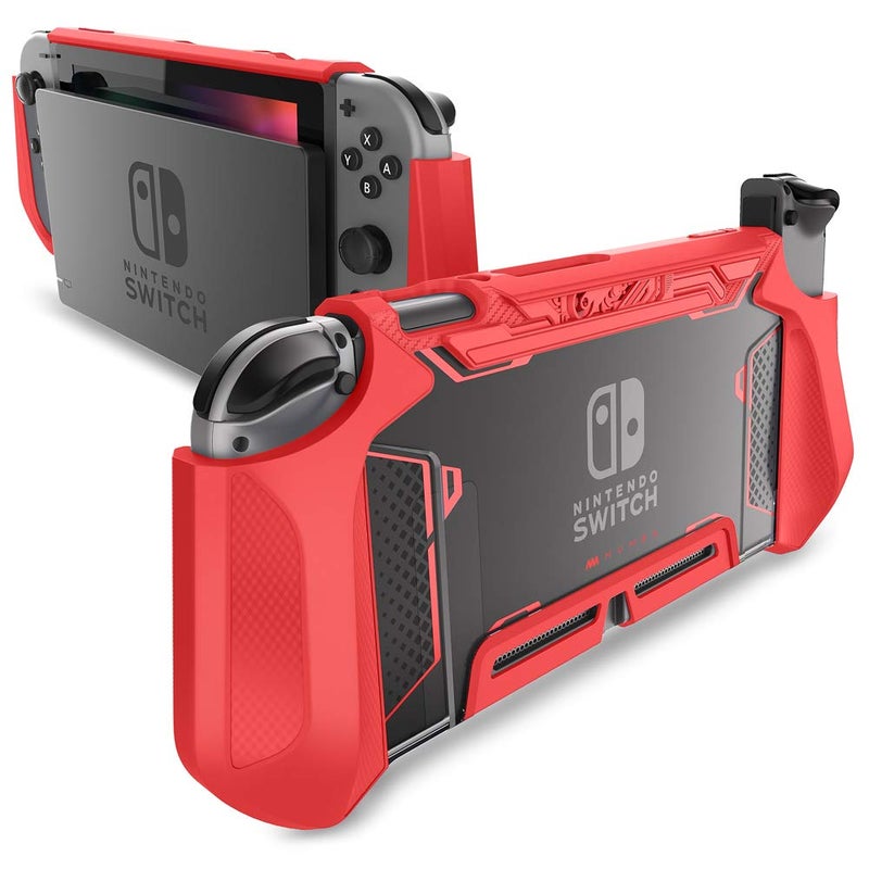 Mumba Dockable Case for Nintendo Switch (2017 Release), [Blade Series] TPU Grip Protective Cover Case Compatible with Nintendo Switch Console and Joy-Con Controller (Red) - Image 1