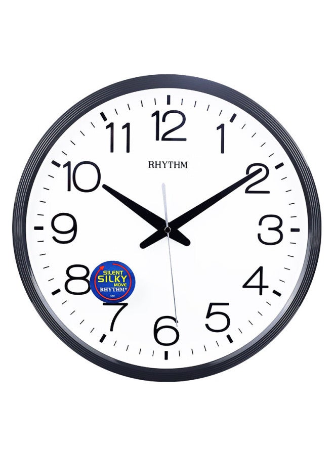 Rhythm Wall Clock, Simple And Creative Design, Bedroom Clock, Wall-mounted Clock, 36cm, Black, Cmg494nr02 - Image 1