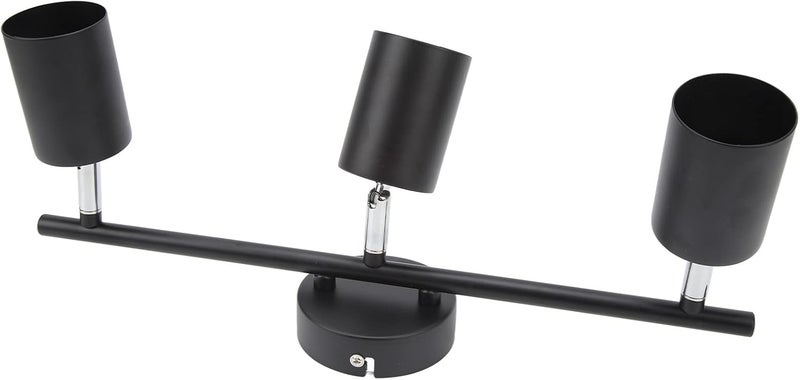 Zudoo Led Track Light Kit, 3 Heads Track Lighting Kit, GU10 Socket Flexibly Rotatable Light Heads, Ceiling Spot Lights Fixture for Exhibition, Hallway, Dining Room, Bedroom, Matte Black - Image 3