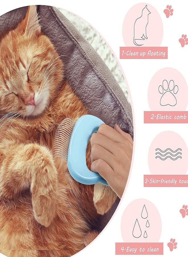 Xemz 2 Pcs Cat Combs, Soft Fine Teeth Cat Hair Comb Pet Massage Comb, Short Long Hair Removal Massage Cat Shell Comb, Dog Cat Deshedding Brush Grooming Comb for Shedding Matted Fur, Knots & Tangles (blue) - Image 4