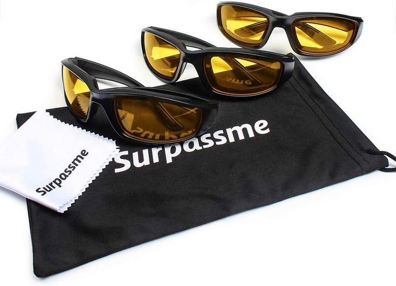 surpassme 3 Pair Motorcycle Riding Glasses Padding Goggles UV Protection Dustproof Windproof Motorcycle Sunglasses for Outdoor Actives - Image 5