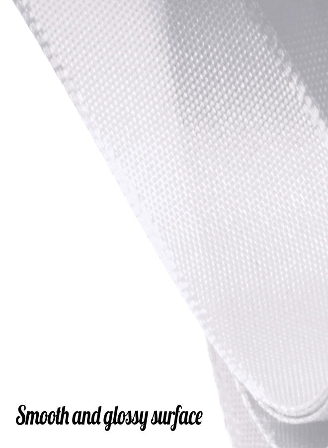 Flezoo 25 Yards White Satin Ribbon 1 1/2inch, Single Face Polyester Silk Fabric Hair String Ribbon for Craft, Flower Bouquets, Gift Wrapping, Wedding, Bow Making and Valentines Decoration - Image 3