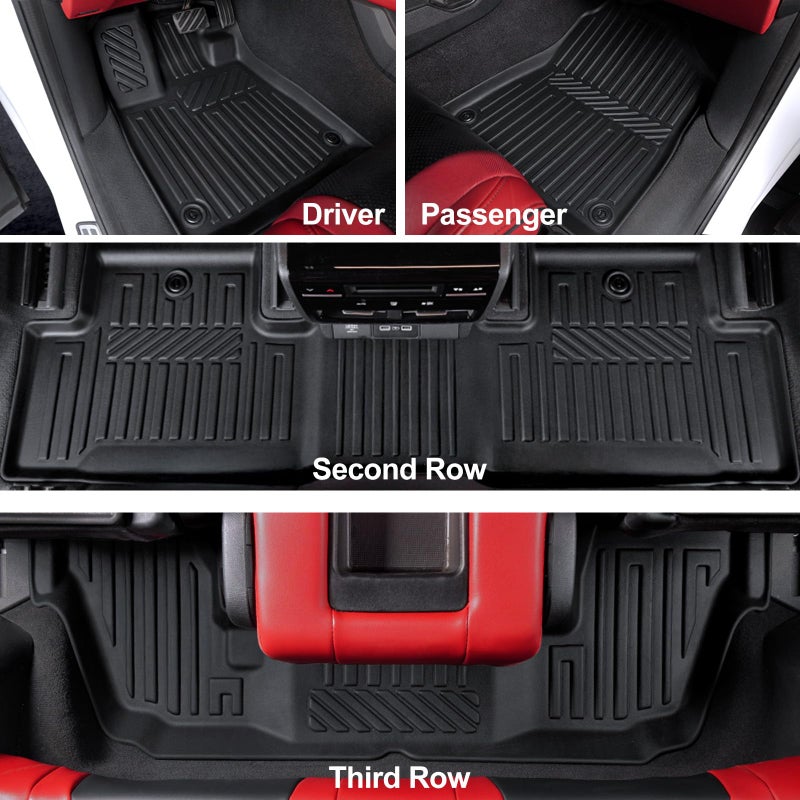 HOUCLEMIC Floor Mats for 2022-2026 Acura MDX, All Weather TPE Cargo Mat with Seat Back Cover Door Sill Protectors for 2025 2026 Acura MDX Accessories - Image 2