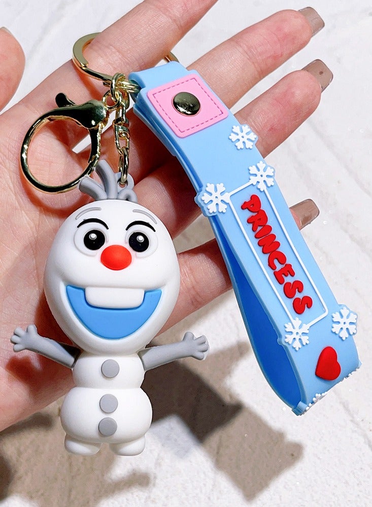 Olaf Keychain Frozen Cartoon Key Ring Pendant