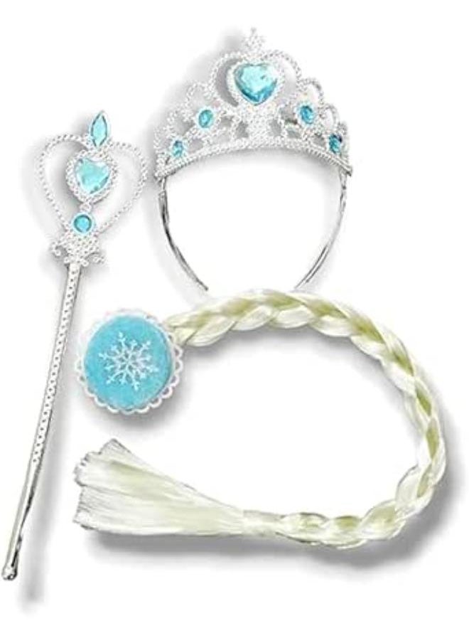 Generic Princess Elsa Accessories Toy 3 Pieces, Great Gift for Princess Girls for All Occasions and Cosplay for Kids 