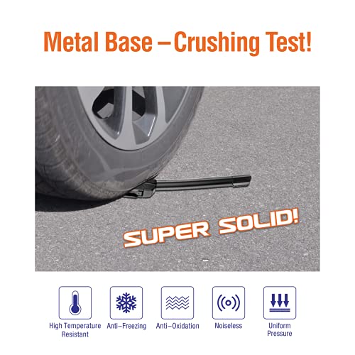 WOWIPER OEM 26"16" U/J-Hook Automotive Replacement Windshield Wiper Blades for My Car Superior All-Season Front Windshield Wiper Blade(Set of 2) - Image 3