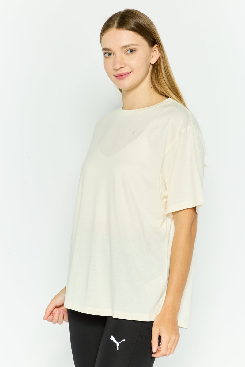 PUMA Women Sportswear Fit Short Sleeve Outdoor Top, Off White Combo - Image 4