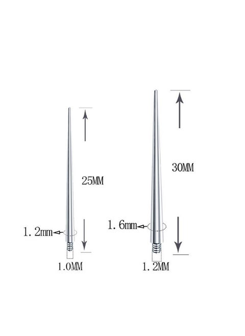 Piercing Guide Needle Navel Ring Replacement Tool 14g straight rod thickness 1.6mm (external thread 1.0mm)
