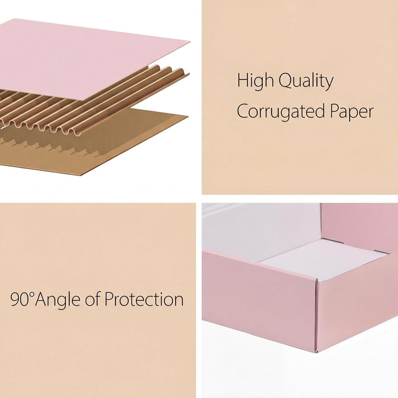 RLAVBL 12x9x3 Shipping Boxes Set of 20, Pink Corrugated Cardboard Box for Packing, Mailing, Business, Gift - Image 3