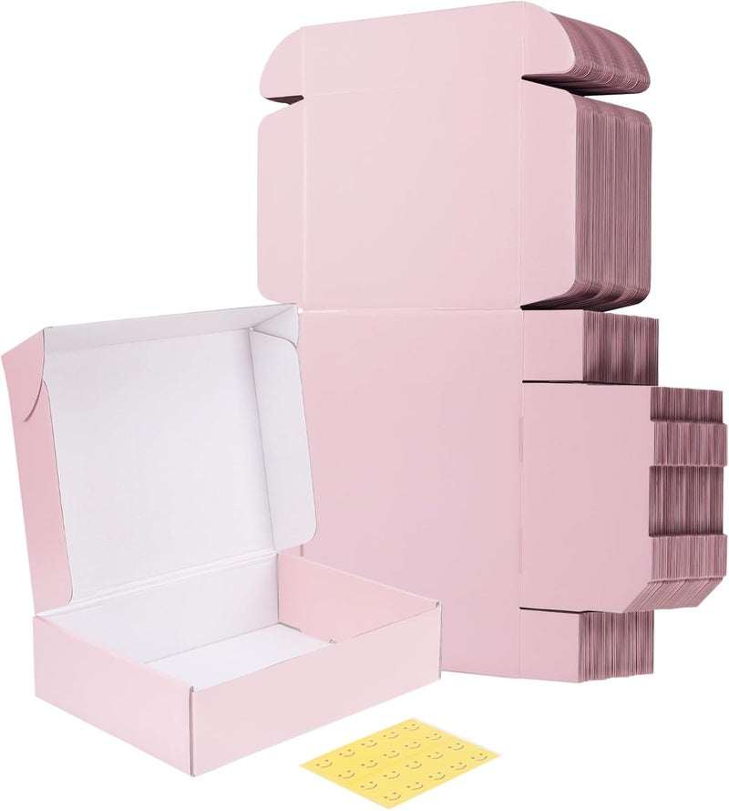 RLAVBL 12x9x3 Shipping Boxes Set of 20, Pink Corrugated Cardboard Box for Packing, Mailing, Business, Gift - Image 1