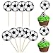 Rsstarxi 40 Pack Soccer Cupcake Toppers Sports Theme Football Cupcake Food Toothpicks Baby Shower Cake Decorations for Sport Balls Theme Soccer Kids Birthday Party Decorations - Image 3