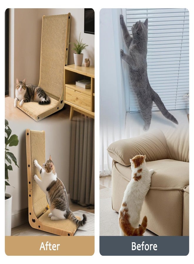 Graceware L Shape Cat Scratcher with Ball Toy,23.6 Inch Cat Scratchers for Indoor Cats,Cat Scratching Board Furniture Protector,Cat Scratching Post - Image 3