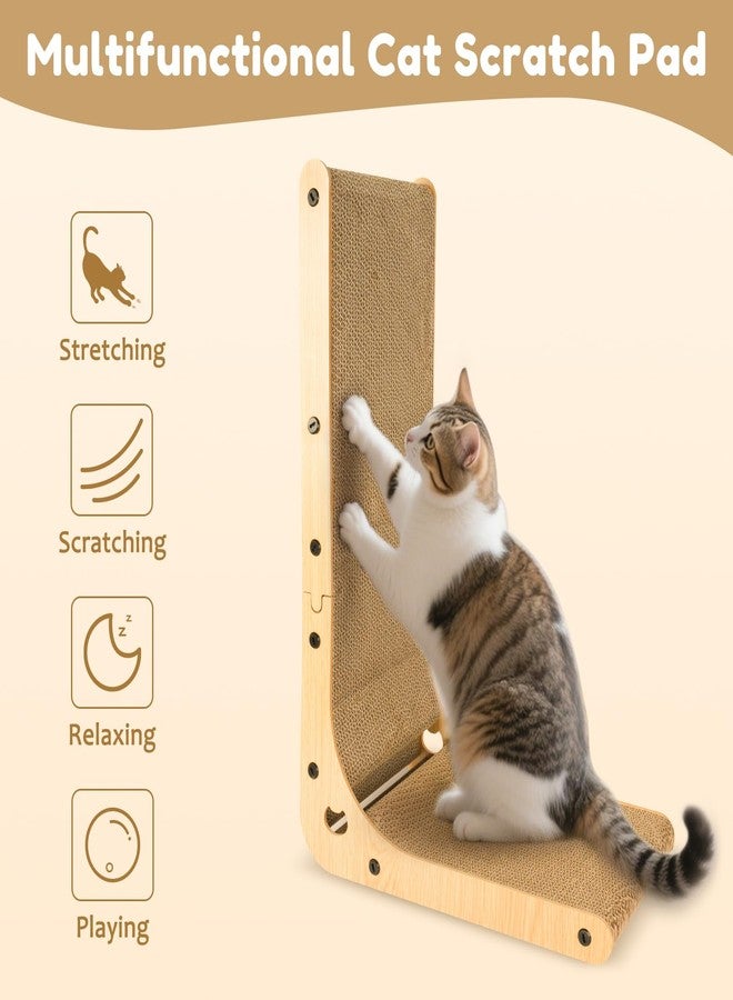 Graceware L Shape Cat Scratcher with Ball Toy,23.6 Inch Cat Scratchers for Indoor Cats,Cat Scratching Board Furniture Protector,Cat Scratching Post - Image 2