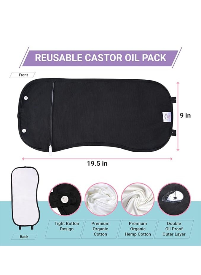 general 4 Layer Castor Oil Pack Wrap with Absorbent Natural Material - Reusable Machine Washable Castor Oil Pack Kit - Castor Oil Pack Compression Strap Adjustable Elastic Band - Image 4