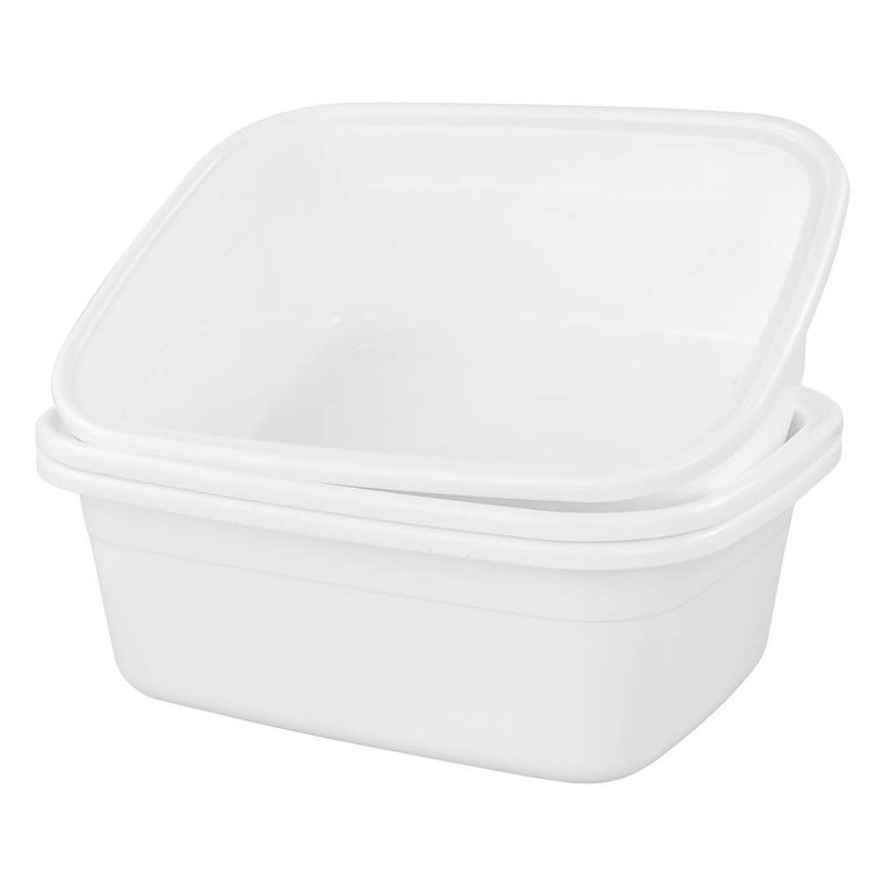AnnkkyUS 16 Quart Plastic Wash Basin White Dish Washing Tub Set of 3