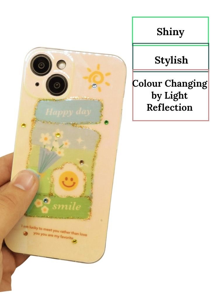 Houmt iPhone 14 Plus Case Cute Girls Women descent Laser Bling Glitter Soft Silicone Bumper Protective Phone Cover  - Image 2