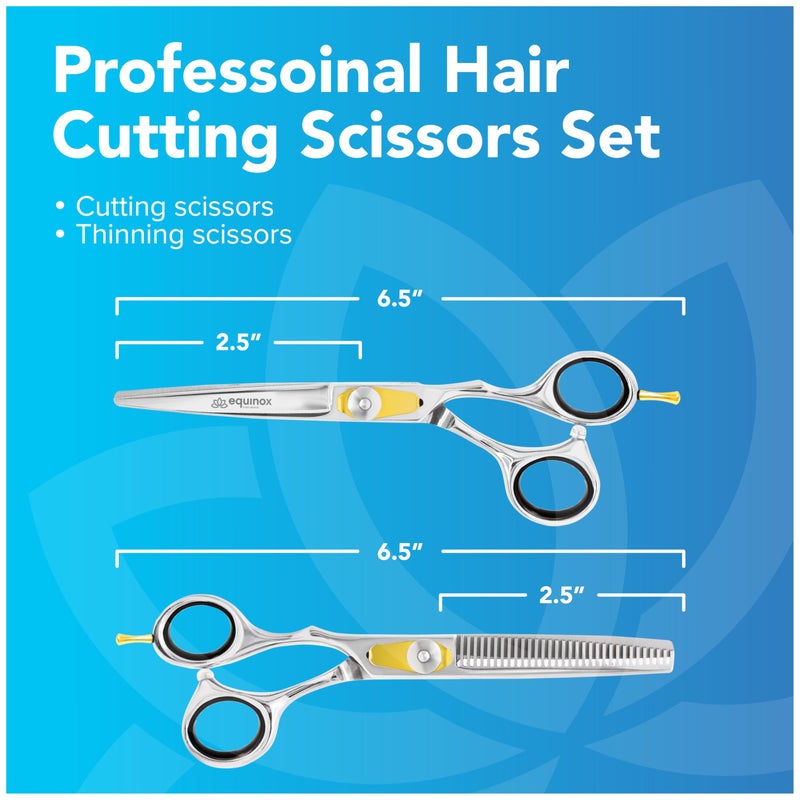 Equinox International Equinox Professional Razor Edge Hair Cutting/Thinning Scissor Set/2, 6.5" - Image 3