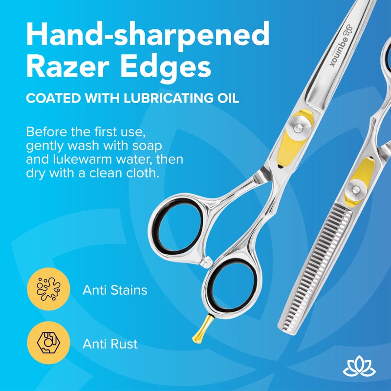 Equinox International Equinox Professional Razor Edge Hair Cutting/Thinning Scissor Set/2, 6.5" - Image 5