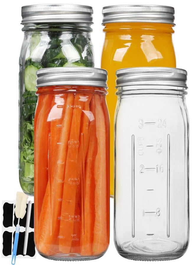 STARSIDE Mason Jars 32oz 4-Pack with Wide Mouth Airtight Lids - Image 1
