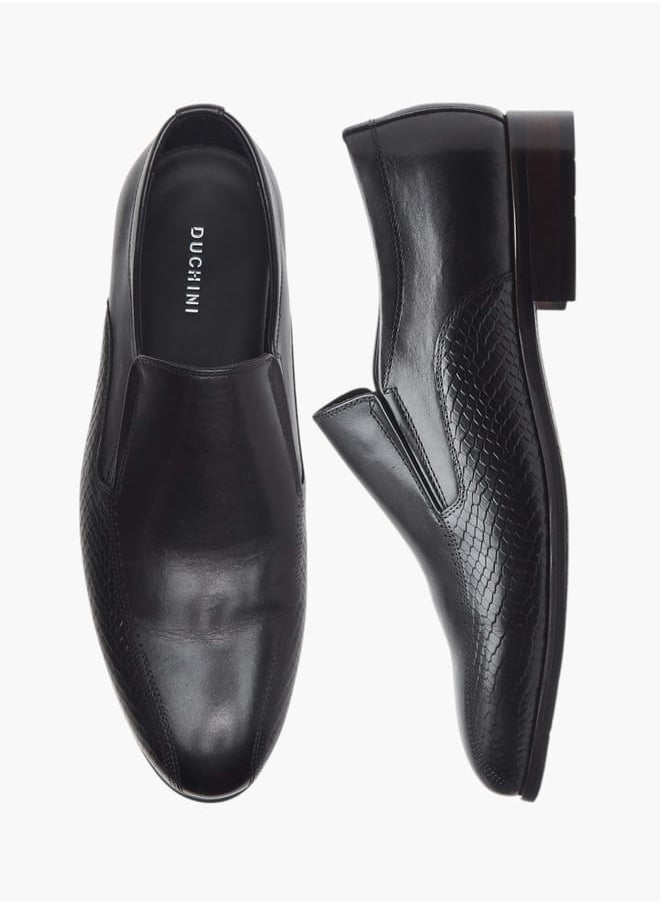 DUCHINI Men's Textured Slip-On Loafers  - Image 1