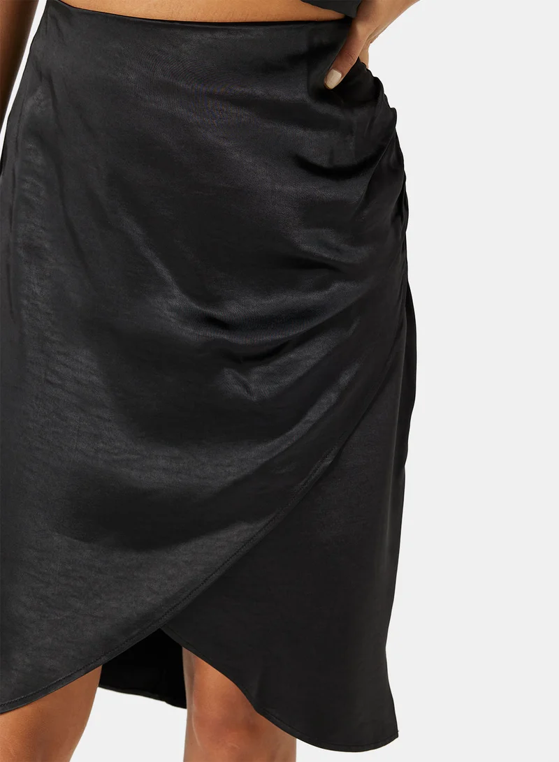Jacqueline de Yong Satin Wrap Midi Skirt
