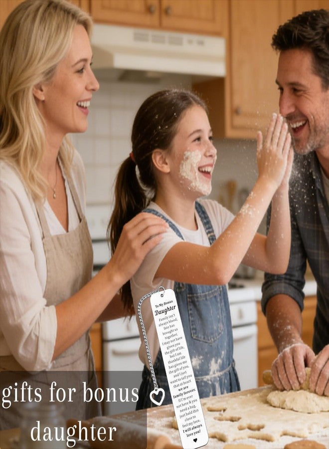 Aeonovs Bonus Daughter Gifts - to My Bonus Daughter Bookmarks Unbiological Daughter Gifts Stepdaughter Gifts for Stepmom Mother Daughter Gifts from Mom Birthday Christmas Valentines Gifts for Daughter - Image 4