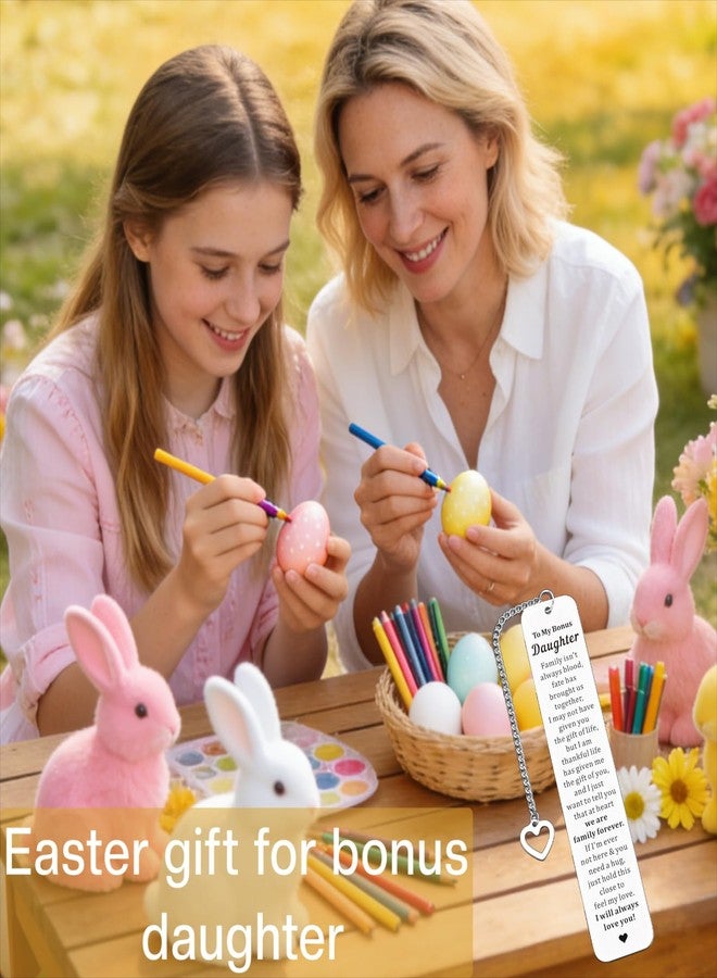 Aeonovs Bonus Daughter Gifts - to My Bonus Daughter Bookmarks Unbiological Daughter Gifts Stepdaughter Gifts for Stepmom Mother Daughter Gifts from Mom Birthday Christmas Valentines Gifts for Daughter - Image 2
